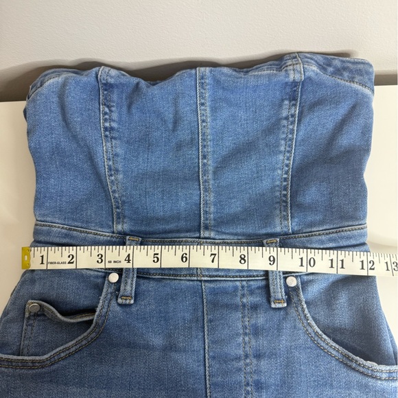 Pilcro - The Madi Front-Slit Denim Dress Strapless Western Boho - XSP - Picture 13 of 15